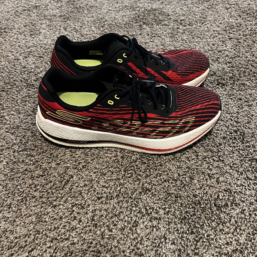 Skechers Black and Red Athletic Sneakers